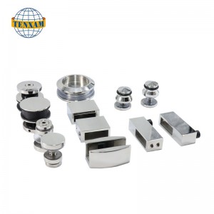 ステンレススチールガラスシャワースライディングドアハードウェアフィッティングバスルームスライディングドアスライドローラー付き